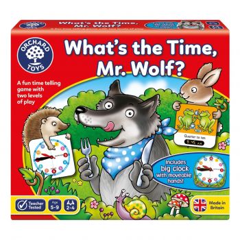 Joc de societate Cat Este Ceasul Domnule Lup WHAT S THE TIME MR WOLF, Orchard Toys, 4-5 ani +