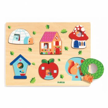 Puzzle Djeco, Casa cu surprize, 1-2 ani + la reducere