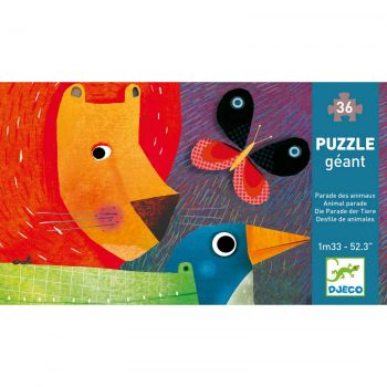 Puzzle gigant Djeco Parada animalelor, 2-3 ani +