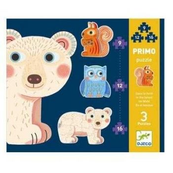 Set Puzzle-uri evolutive Djeco animale, 1-2 ani +