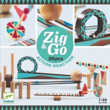 Zig Go Djeco, set de constructie trasee, 28 piese, +7 ani