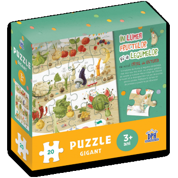 In lumea fructelor si a legumelor cu micul catel de usturoi - Puzzle gigant, DPH, 2-3 ani +