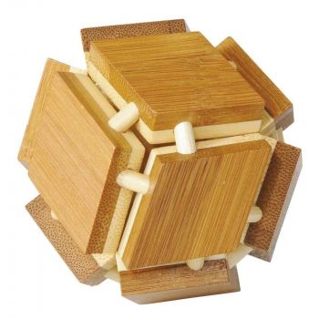 Joc logic IQ din lemn bambus 3D Magic box, Fridolin, 8-9 ani +