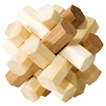 Joc logic IQ din lemn bambus Double Knot, Fridolin, 8-9 ani +