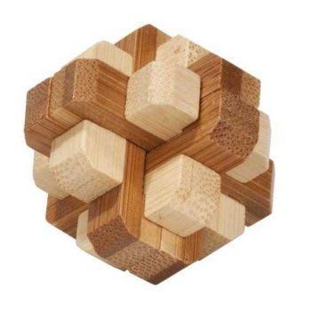 Joc logic IQ din lemn bambus in cutie metalica-4, Fridolin, 8-9 ani +