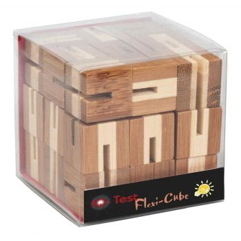 Joc logic puzzle 3D din bambus Flexi-cub, Fridolin, 8-9 ani +