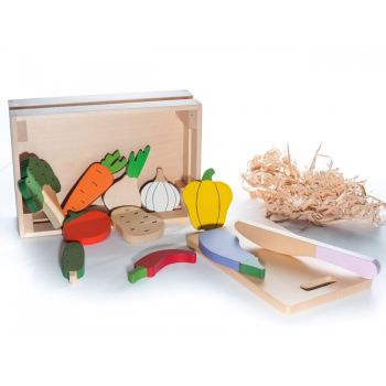 Ladita cu legume, jucarie handmade Marc toys, 2-3 ani +