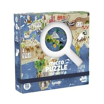 Micro puzzle Londji-600 piese, continente, 6-7 ani +