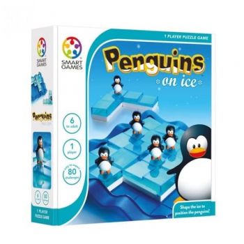 Smart Games - Penguins on Ice, joc de logica cu 100 de provocari, 6+ ani