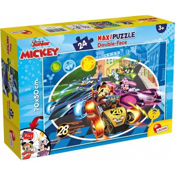 Puzzle de colorat - Mickey in cursa (24 piese), LISCIANI, 2-3 ani +