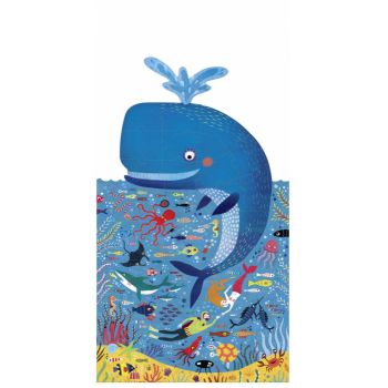 Puzzle Londji, Balena albastra in ocean, 2-3 ani + la reducere