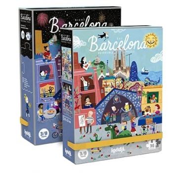 Puzzle reversibil Londji, zi si noapte in Barcelona, 2-3 ani +