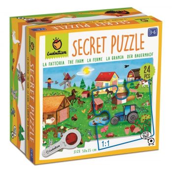 Secret Puzzle - Ferma, Ludattica, 2-3 ani, 24 piese