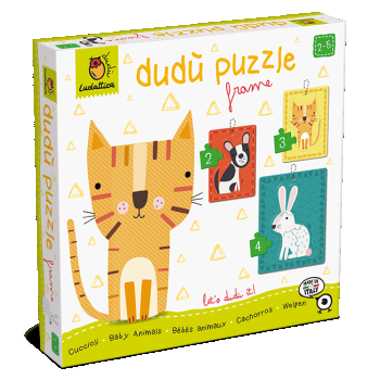 Dudu puzzle in rama 2-3-4 piese , Animale de companie, Ludattica, 2-3 ani +