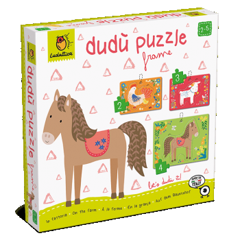 Dudu puzzle in rama 2-3-4 piese - Animale de la ferma, Ludattica, 2-3 ani + la reducere