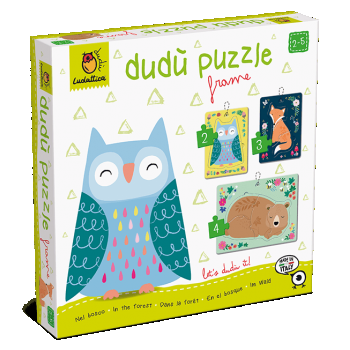 Dudu puzzle in rama 2-3-4 piese , Animale din padure, Ludattica, 2-3 ani +
