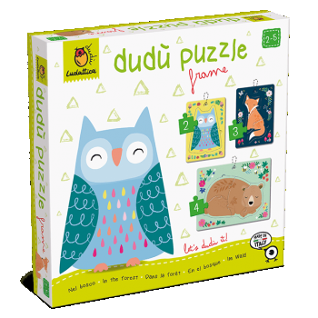 Dudu puzzle in rama 2-3-4 piese ,   Animale din padure, Ludattica, 2-3 ani +