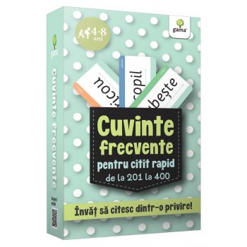 Joc educativ Cuvinte frecvente pentru citit rapid de la 201 la 400, Editura Gama, 4-5 ani +