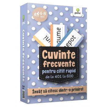 Joc educativ Cuvinte frecvente pentru citit rapid de la 401 la 600, Editura Gama, 4-5 ani +