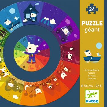 Puzzle circular Djeco, culori de firma original