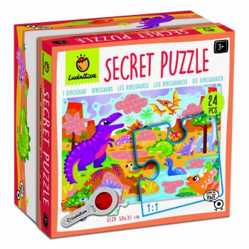 Secret Puzzle - Dinozaurii, Ludattica, 2-5 ani, 24 piese de firma original