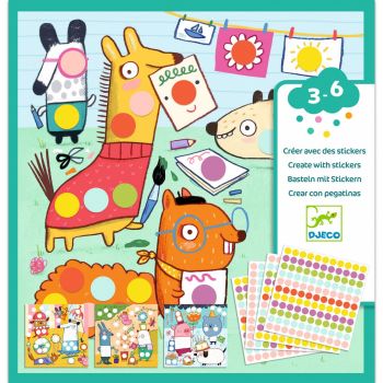Set creativ cu autocolante Djeco, Buline colorate, 2-3 ani + la reducere