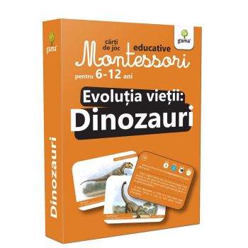 Evolutia vietii: Dinozauri - carti de joc Montessori pentru 6 - 12