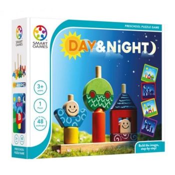 Smart Games - Day  Night, joc de logica cu 48 de provocari, 2+ ani