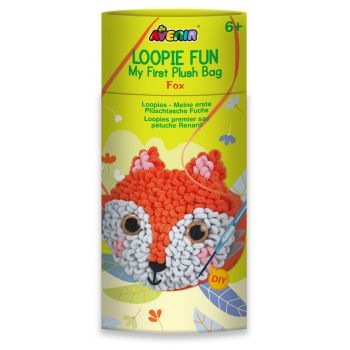 Kit DIY Loopie Fun -  Prima mea geanta de plus bucle, Vulpe, + 6 ani