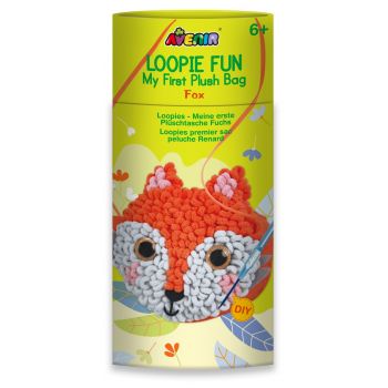 Kit DIY Loopie Fun - Prima mea geanta de plus bucle, Vulpe, + 6 ani