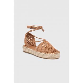 Aldo espadrile Picot culoarea maro, cu platforma, 13741689.Picot