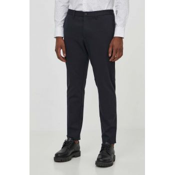 BOSS Green pantaloni bărbați, culoarea bleumarin, mulată 50513436