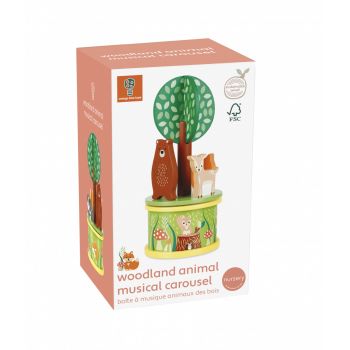 Carusel muzical cu animale de padure, Orange Tree Toys, 0 luni+