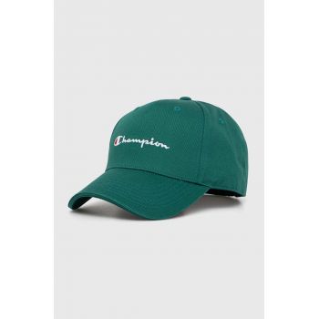 Champion șapcă de baseball din bumbac culoarea verde, cu imprimeu 805973 ieftina