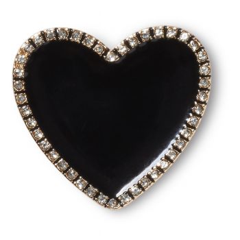 Jibbitz Crocs Black Heart with Gold Outline de firma originali
