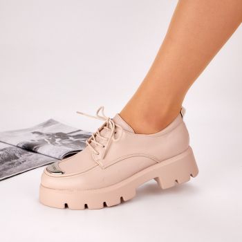 Pantofi Casual Sport Crem Dama Cu Siret Twety ieftini