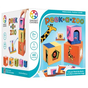 Smart Games - Peek - a - Zoo, joc de logica cu 48 de provocari, 2+ ani