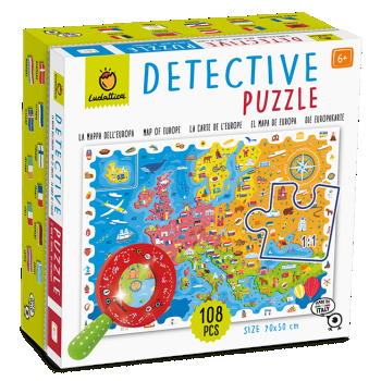 PUZZLE MICUL DETECTIV , HARTA EUROPEI, Ludattica, +5 ani de firma original