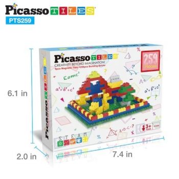 Set de 259 de piese, caramizi magnetice si placi de constructie, PicassoTiles ieftina