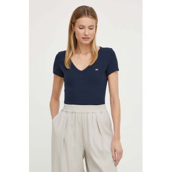 Tommy Jeans tricou femei, culoarea albastru marin, DW0DW17385