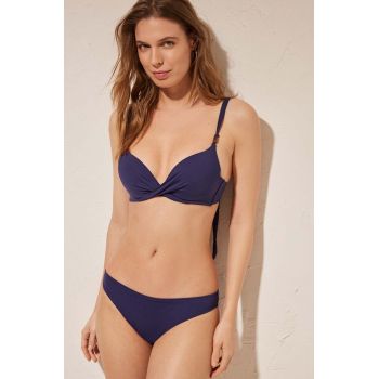 women'secret sutien de baie LOTUS culoarea albastru marin, cupa rigidizata, 6487569.6487584