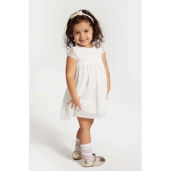 Coccodrillo rochie bebe culoarea alb, mini, drept ieftina