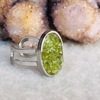 Inel reglabil peridot Abundance 2cm de firma originali