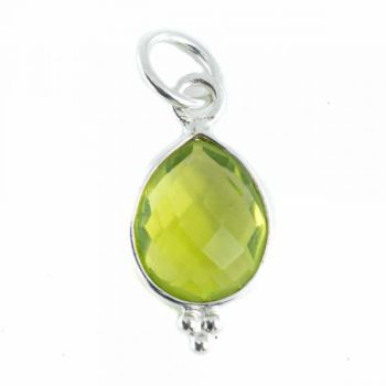 Pandantiv peridot 1.2 cm, argint, piatra lunii august, birthstone de firma original