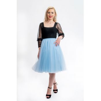 Fusta Tulle Albastru Scurta III By Malika Fashion ieftina