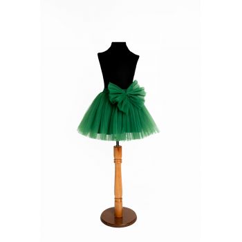 Fusta Tulle Fete cu Funda Detasabila, Verde, Malika Fashion