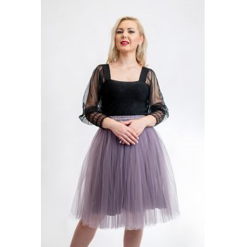 Fusta Tulle Mov Scurta II By Malika Fashion ieftina