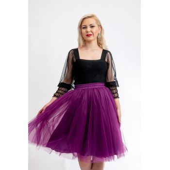 Fusta Tulle Scurta Mov Ana By Malika Fashion