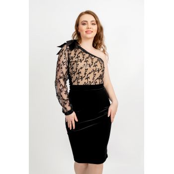 Rochie De Ocazie Ami, Neagra din Catifea - Fofy de firma originala