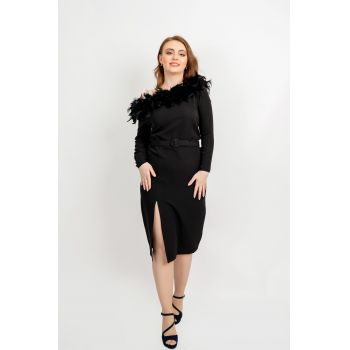 Rochie eleganta de ocazie neagra Rowa By Malika Fashion ieftina